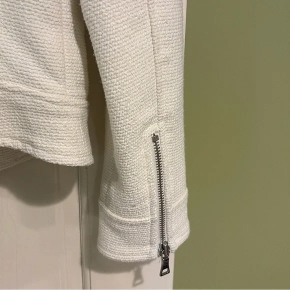 Ann Taylor Cream Textured Leather Jacket - Picture 7 of 9